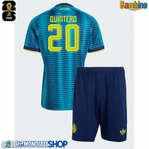 Maglie da calcio Colombia Juan Fernando Quintero #20 Seconda Maglia Bambino Mondiali 2026  Manica Corta (+ Pantaloni corti)